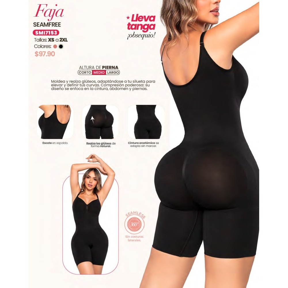 New Colombian Girdle Stagmi Best Body Shaper JumpSuit High Back Fajas + Thong!